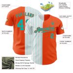 Personalized Orange White-Aqua Pinstripe Authentic Split Fashion Baseball Jersey Team Custom Name and Number