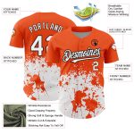 Personalized Orange White-Black 3D Pattern Design Abstract Splash Grunge Art Authentic Baseball Jersey Team Custom Name and Number