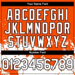 Personalized Orange White-Black 3D Pattern Design Abstract Splash Grunge Art Authentic Baseball Jersey Team Custom Name and Number
