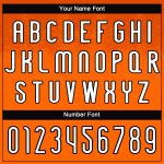 Personalized Orange White-Black Abstract Shape Sublimation Volleyball Uniform Jersey Team Custom Name and Number