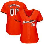 Personalized Orange White-Black Authentic Baseball Jersey Team Custom Name and Number