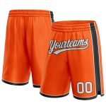 Personalized Orange White-Black Authentic Basketball Shorts Team Custom Name and Number