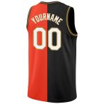 Personalized Orange White-Black Authentic Split Fashion Basketball Jersey Team Custom Name and Number
