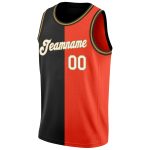 Personalized Orange White-Black Authentic Split Fashion Basketball Jersey Team Custom Name and Number
