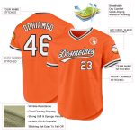 Personalized Orange White-Black Authentic Throwback Baseball Jersey Team Custom Name and Number