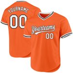 Personalized Orange White-Black Authentic Throwback Baseball Jersey Team Custom Name and Number
