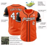 Personalized Orange White-Black Authentic Two Tone Baseball Jersey Team Custom Name and Number