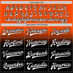 Personalized Orange White-Black Bomber Full-Snap Varsity Letterman Fade Fashion Jacket Team Custom Name and Number
