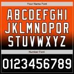 Personalized Orange White-Black Bomber Full-Snap Varsity Letterman Fade Fashion Jacket Team Custom Name and Number