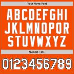 Personalized Orange White Black-Gray Bomber Full-Snap Varsity Letterman Two Tone Jacket Team Custom Name and Number