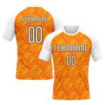 Personalized Orange White-Black Lines And Dots Sublimation Volleyball Uniform Jersey Team Custom Name and Number