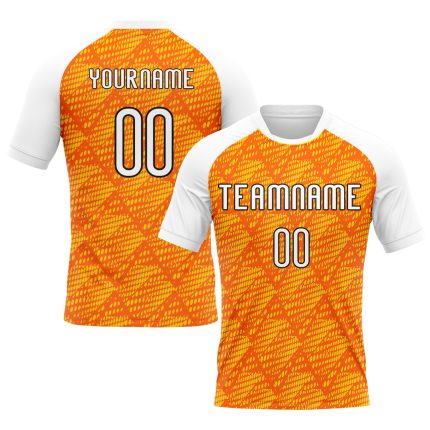 Personalized Orange White-Black Lines And Dots Sublimation Volleyball Uniform Jersey Team Custom Name and Number