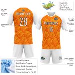 Personalized Orange White-Black Lines And Dots Sublimation Volleyball Uniform Jersey Team Custom Name and Number