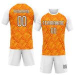 Personalized Orange White-Black Lines And Dots Sublimation Volleyball Uniform Jersey Team Custom Name and Number