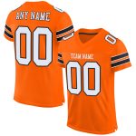 Custom orange, white and black mesh football jersey