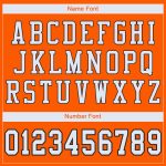 Custom orange, white and black mesh football jersey, flat lay