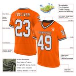 Personalized Orange White-Black Mesh Authentic Throwback Football Jersey