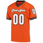 Personalized Orange White-Black Mesh Authentic Throwback Football Jersey Team Custom Name and Number