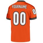 Personalized Orange White-Black Mesh Authentic Throwback Football Jersey Team Custom Name and Number