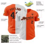 Personalized Orange White-Black Pinstripe Authentic Split Fashion Baseball Jersey Team Custom Name and Number