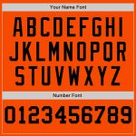 Personalized Orange White-Black Pinstripe Authentic Split Fashion Baseball Jersey Team Custom Name and Number