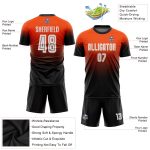 Personalized Orange White-Black Sublimation Fade Fashion Soccer Uniform Jersey Team Custom Name and Number