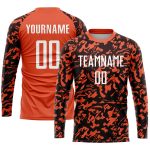 Personalized Orange White-Black Sublimation Soccer Uniform Jersey Team Custom Name and Number