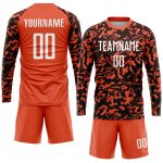 Personalized Orange White-Black Sublimation Soccer Uniform Jersey Team Custom Name and Number