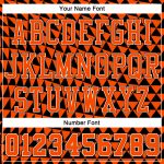 Personalized Orange White-Black Triangle Shapes Round Neck Sublimation Basketball Suit Jersey Team Custom Name and Number