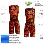 Personalized Orange White-Black Triangle Shapes Round Neck Sublimation Basketball Suit Jersey Team Custom Name and Number