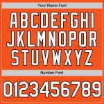Personalized Orange White-Black Two-Button Unisex Softball Jersey Team Custom Name and Number