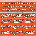 Personalized Orange White-Black Two-Button Unisex Softball Jersey Team Custom Name and Number