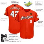 Personalized Orange White-Brown Authentic Baseball Jersey Team Custom Name and Number