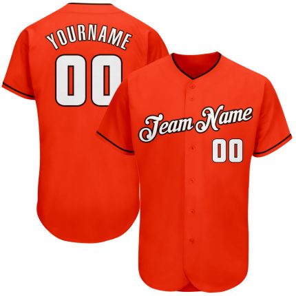 Personalized Orange White-Brown Authentic Baseball Jersey Team Custom Name and Number