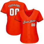 Personalized Orange White-Brown Authentic Baseball Jersey Team Custom Name and Number
