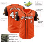 Personalized Orange White-Brown Authentic Two Tone Baseball Jersey Team Custom Name and Number