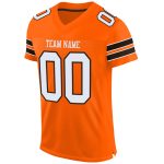Personalized Orange White-Brown Mesh Authentic Football Jersey Team Custom Name and Number