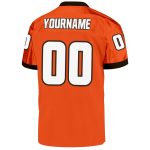 Personalized Orange White-Brown Mesh Authentic Throwback Football Jersey Team Custom Name and Number