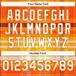 Personalized Orange White Check Board 3D Pattern Design Bomber Full-Snap Varsity Letterman Jacket