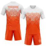 Personalized Orange White Geometric Shape Sublimation Volleyball Uniform Jersey Team Custom Name and Number