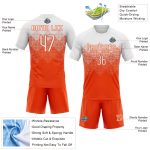 Personalized Orange White Geometric Shape Sublimation Volleyball Uniform Jersey Team Custom Name and Number