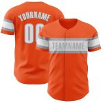 Personalized Orange White-Gray Authentic Baseball Jersey