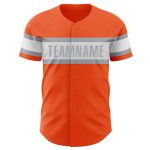 Personalized Orange White-Gray Authentic Baseball Jersey