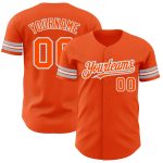 Personalized Orange White-Gray Authentic Baseball Jersey Team Custom Name and Number