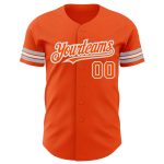 Personalized Orange White-Gray Authentic Baseball Jersey Team Custom Name and Number