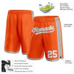 Personalized Orange White-Gray Authentic Basketball Shorts Team Custom Name and Number