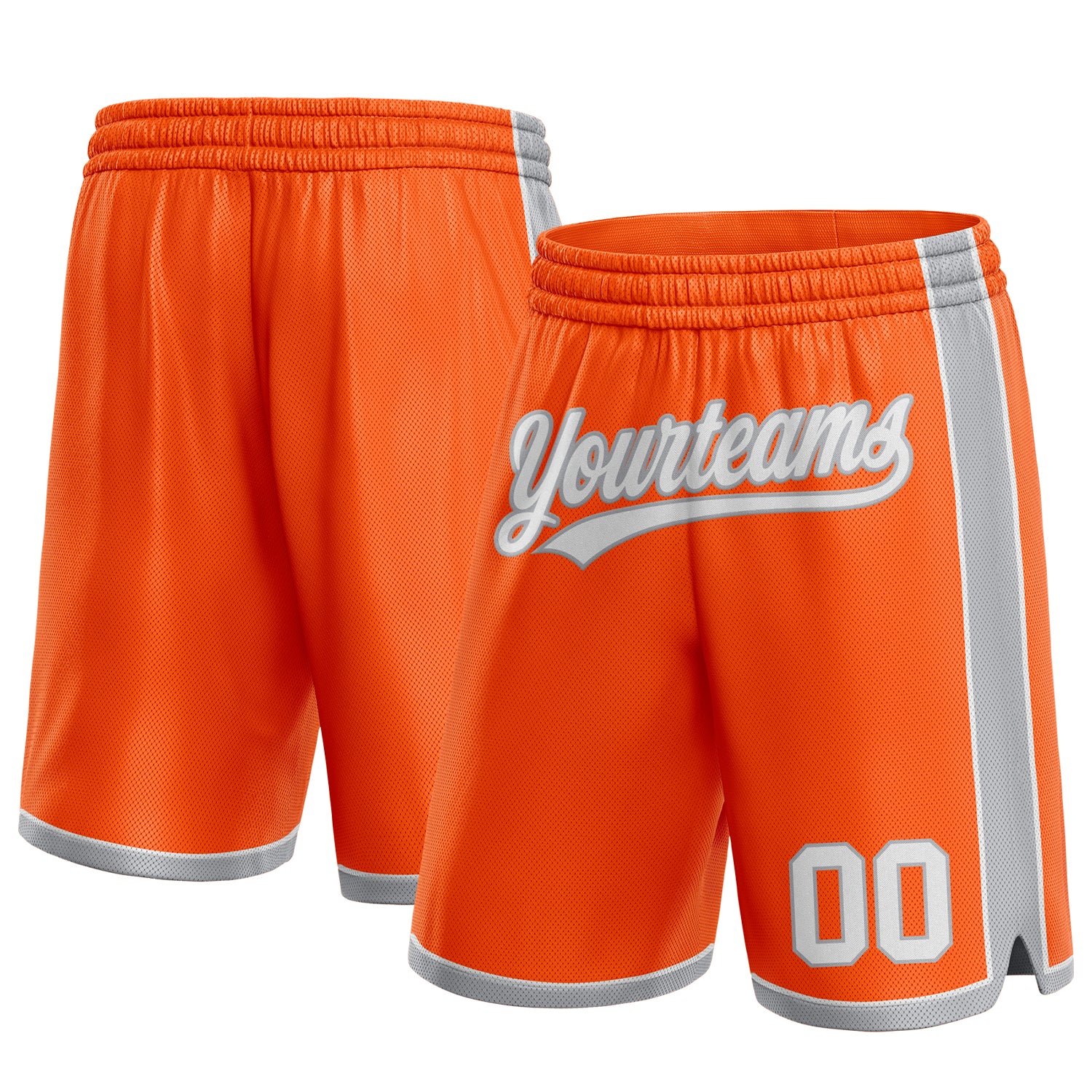 Personalized Orange White-Gray Authentic Basketball Shorts Team Custom Name and Number
