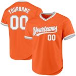 Personalized Orange White-Gray Authentic Throwback Baseball Jersey Team Custom Name and Number