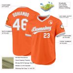 Personalized Orange White-Gray Authentic Throwback Baseball Jersey Team Custom Name and Number