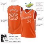 Personalized Orange White-Gray Authentic Throwback Basketball Jersey Team Custom Name and Number